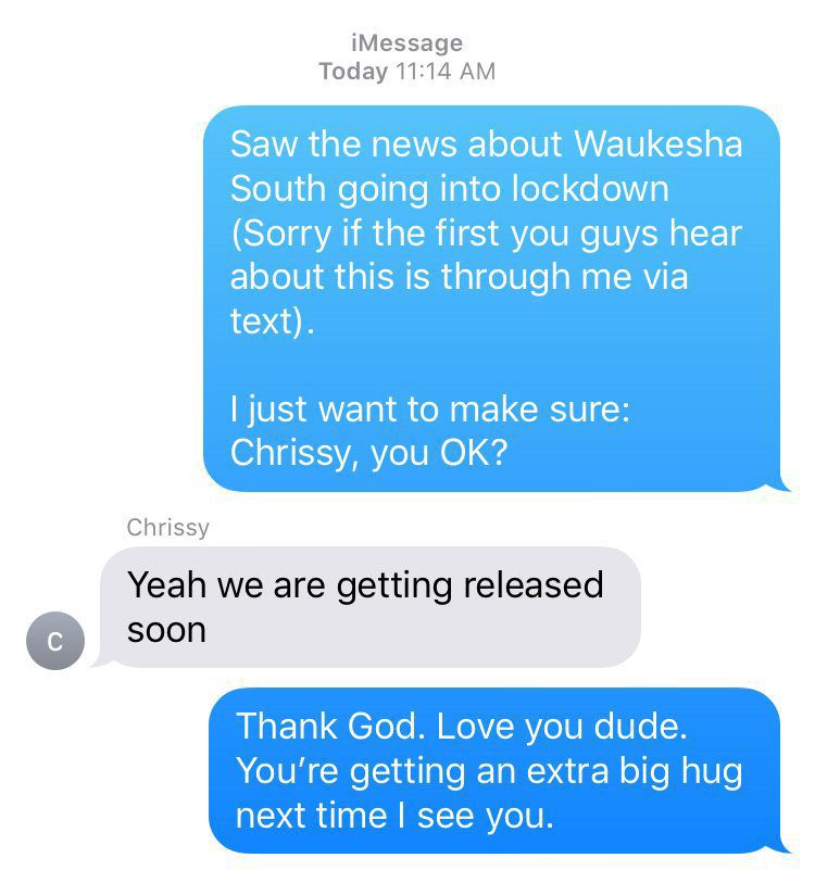Texts on the day of a school shooting
